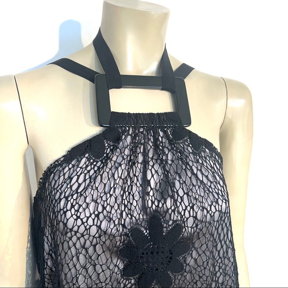 Vintage ROMAN KEFLAY Silk Satin and Lace Dres - Picture 2 of 10